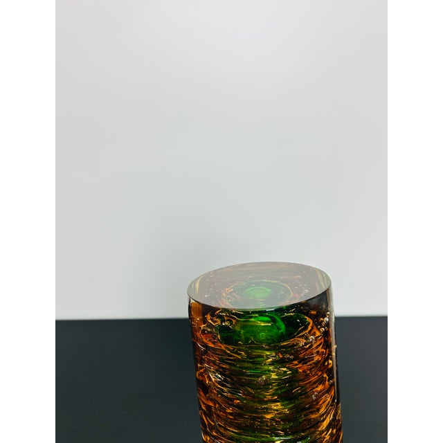 Model 6823 Uranium Art Glass Whirlpool Vase by František Vízner for Škrdlovice, Czechoslovakia, 1960s For Sale - Image 8 of 10