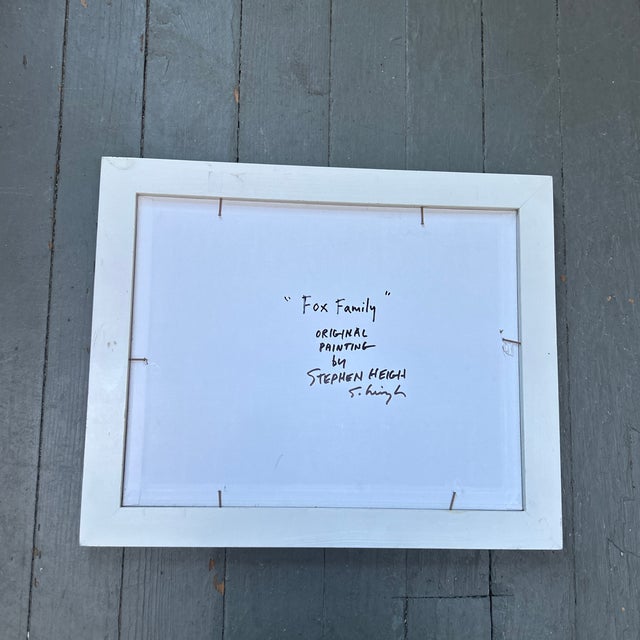 Contemporary Original Stephen Heigh Painting “Fox Family” For Sale - Image 4 of 4