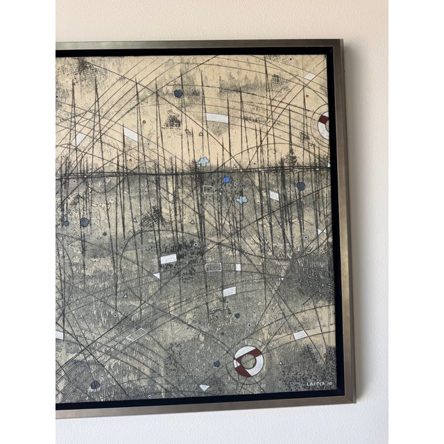 Gray Large - Erick Laffer American( b.1982) Expressionist Abstract Acrylic on Canvas Painting – Framed For Sale - Image 8 of 11