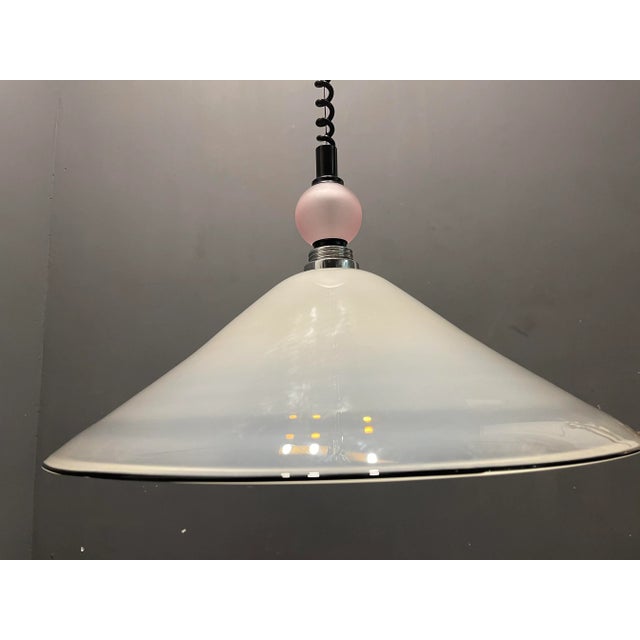 Italian murano glass light pendant. hand blown murano glass shade. adjustable height. minimum height 90 cm maximum height...