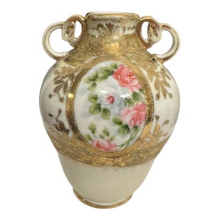 1920’s Nipon Hand-Painted Ornate Vase For Sale