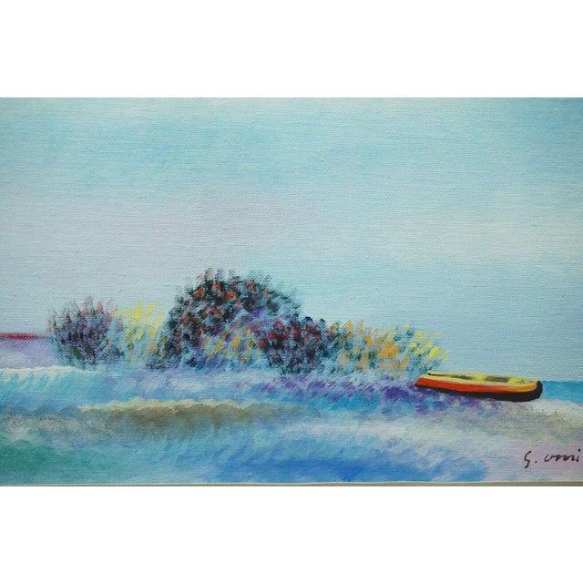 Giovanni Omiccioli, Fregene Fishing Village, 20th Century, Oil Painting on Cardboard For Sale - Image 6 of 14