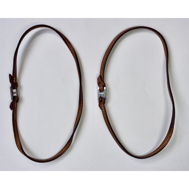 French 1990s Hermes “Tillet” Leather Wrap Bracelets - A Pair - For Sale - Image 3 of 7