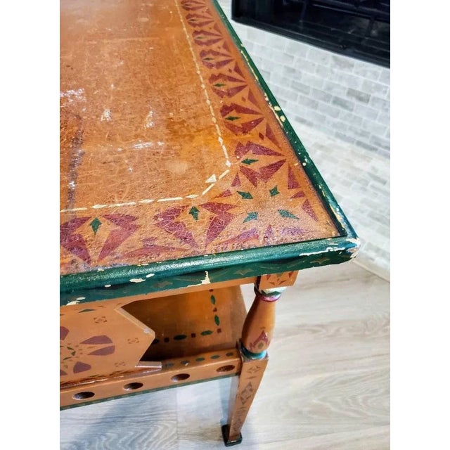 Wood Russian Folk Art Painted Serving Cart For Sale - Image 7 of 11