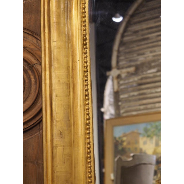 Circa 1850 French Gold Louis Philippe Mirror With Greek Key Motif For Sale In Dallas - Image 6 of 18
