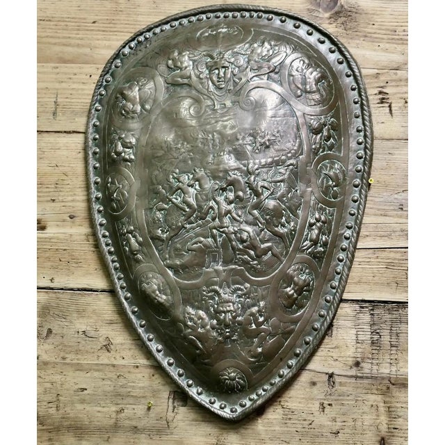 19th Century Brass Wall hanging Shield A Decorative Gothic wall hanging Shield hand made in brass, the shield is decorated...
