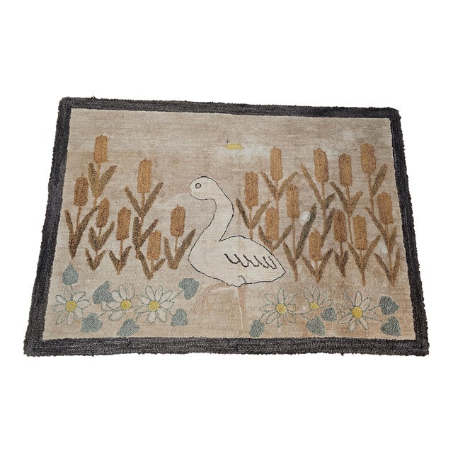 Early 20th Century Hooked Rug Rug For Sale