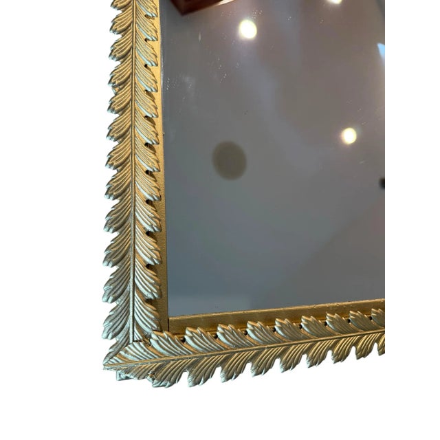 Late 20th Century Gold Leaf Mirror Neoclassical Empire Metal Laurel Leaves For Sale - Image 5 of 11