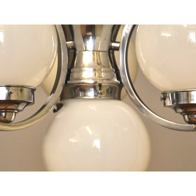 Vintage Bauhaus Glass Chandelier, 1930s For Sale - Image 9 of 11