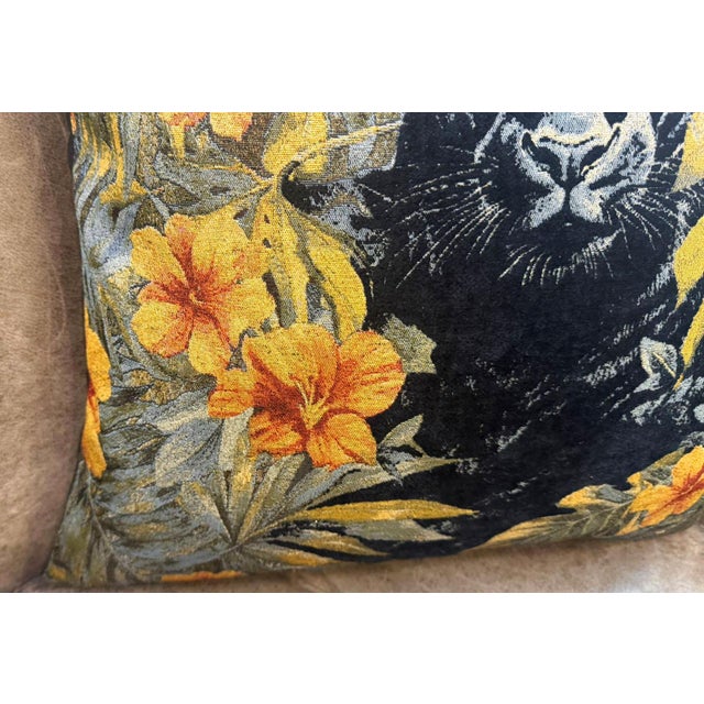 Woven Black Panther Pillow Cover For Sale - Image 9 of 11