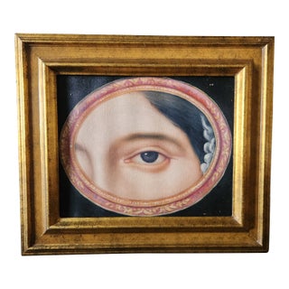 Portrait Painting in Oil on Canvas of a Victorian Lovers Eye For Sale