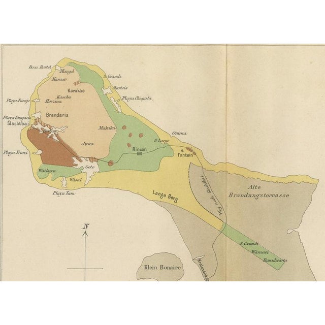 Geological Map of Bonaire in the Dutch West Indies by Karl Martin, 1888 For Sale - Image 6 of 9