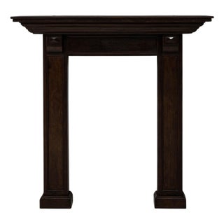 1900s French Neoclassical Wooden Fireplace Mantel in Original Patina For Sale