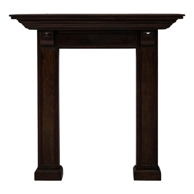 1900s French Neoclassical Wooden Fireplace Mantel in Original Patina For Sale