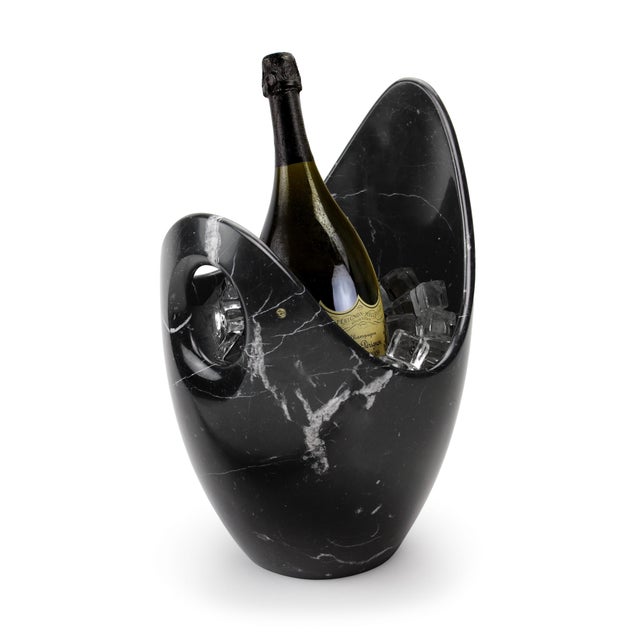 Champagne Cooler in Marquina Marble by Barberini & Gunnell For Sale - Image 9 of 12