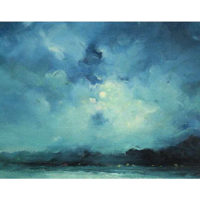 1980s Moon Over the Ocean - Seascape by Vasil Papkov For Sale - Image 5 of 7