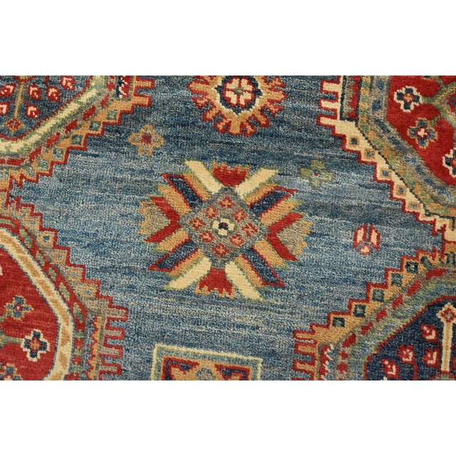 2020s Kazak Rug 8’4” X 11’8” Blue Wool Tribal Hand-Knotted Oriental Carpet For Sale - Image 5 of 14