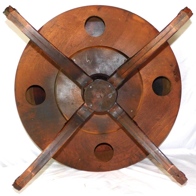 1940s Vintage Heirloom Weiman English Regency Rotating Drum Table #:614 For Sale - Image 15 of 16