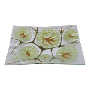Vintage Mid-Century Modern Higgins Studio Fused-Glass Art Tray