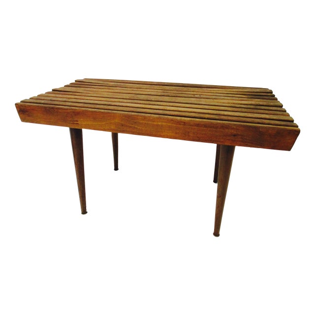 Mid Century Modern Slat Bench Coffee Table