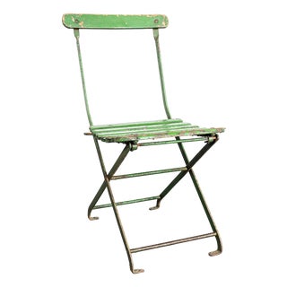 English Pavilion Dark Green Folding Chair, 1950s For Sale