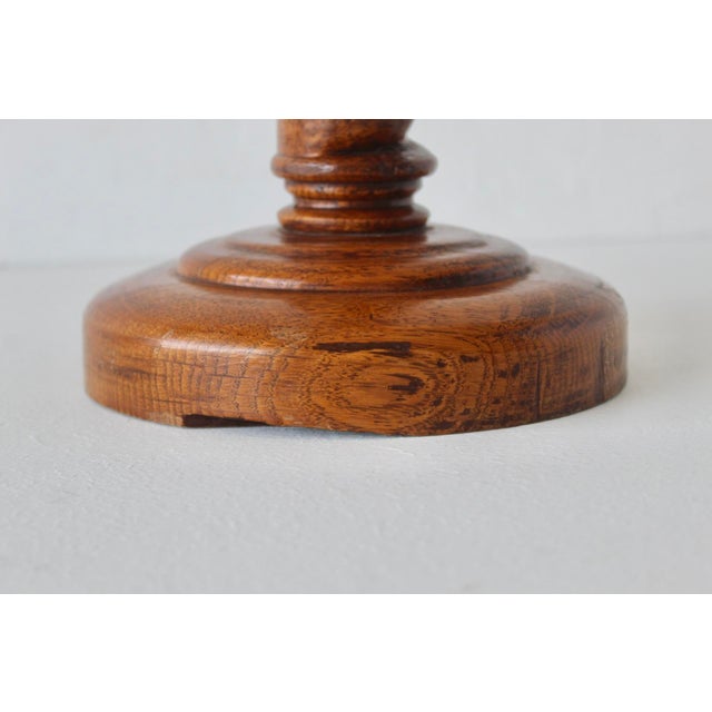 Vintage French Style Barley Twist Wood Side Table Pedestal Mid-Century For Sale - Image 16 of 18