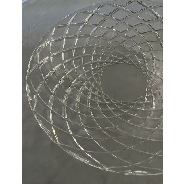 1960s 1960s Tiffany & Co. Oversized Cut Glass Bowl by Josef Riedel. Features Oculus/Large Weave Diamond Pattern For Sale - Image 5 of 11