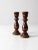 Farmhouse Vintage Turned Wood Candle Holders Pair For Sale - Image 3 of 10
