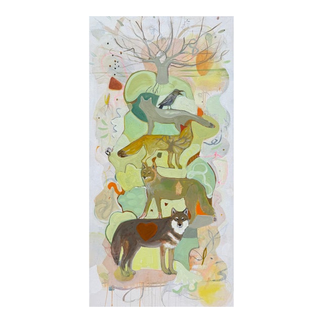 “Celebrate Canids” Wolf, Coyote, Foxes Painting LWren Walraven For Sale