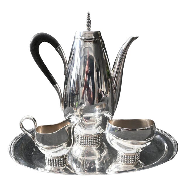 German Art Deco Tea or Coffee Service by Jakob Grimminger, Set of 4 For Sale