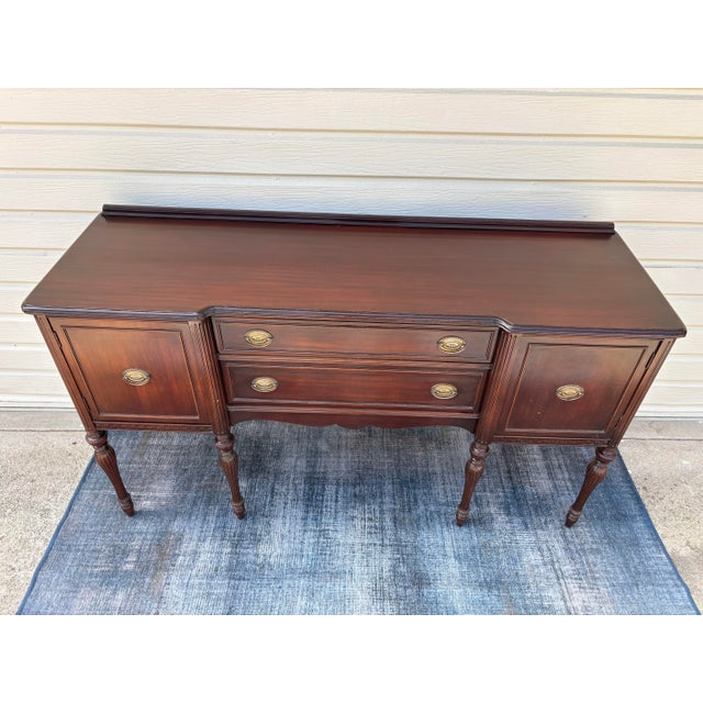 Wood Antique Hepplewhite or Federal Style Mahogany Sideboard Buffet For Sale - Image 7 of 12