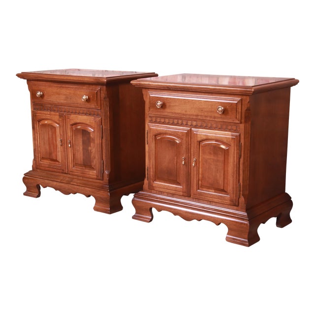 Ethan Allen American Colonial Cherry Wood Nightstands, Pair Chairish