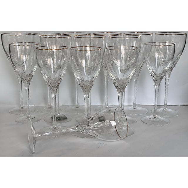 Always in style, sleek, timeless and elegant, here is a vintage set of wine and water goblets by Lenox in the Encore Gold...