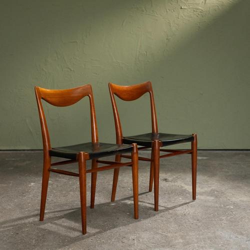 Bambi Dining Chairs in Teak and Black Leather by Rolf Rastad and Adolf Relling for Gustav Bahus, Norway, 1950s, Set of 6 For Sale - Image 6 of 10