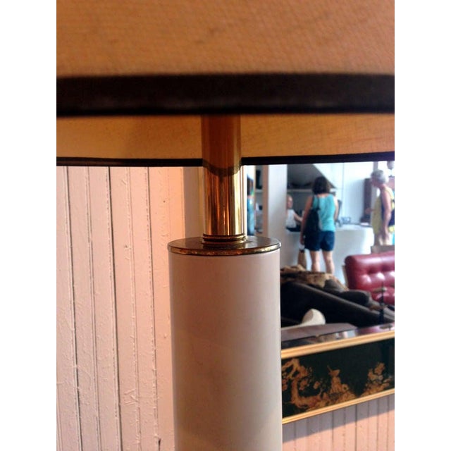 A bespoken Stiffel brass lamp with a lotus design base For Sale In Atlanta - Image 6 of 8