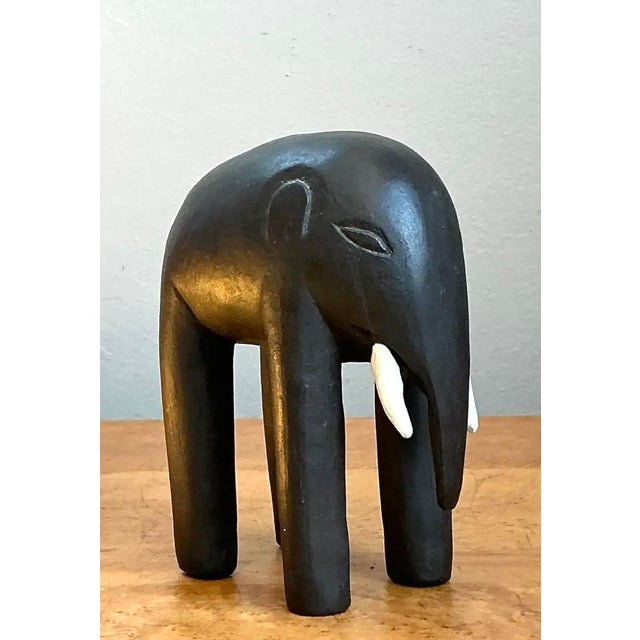Vintage Wooden Elephant Figurine For Sale - Image 12 of 12