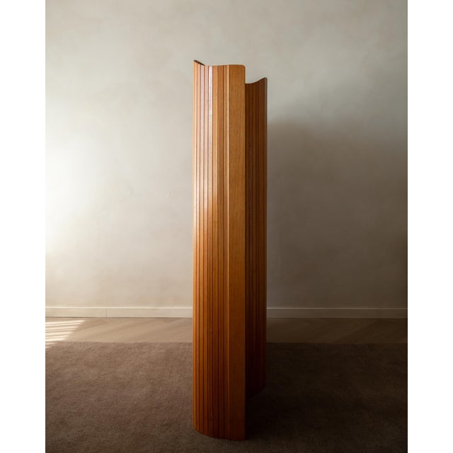 French Art Deco Pine Tambour Room Divider by Jomain Baumann for Baumann, 1930s For Sale - Image 6 of 18