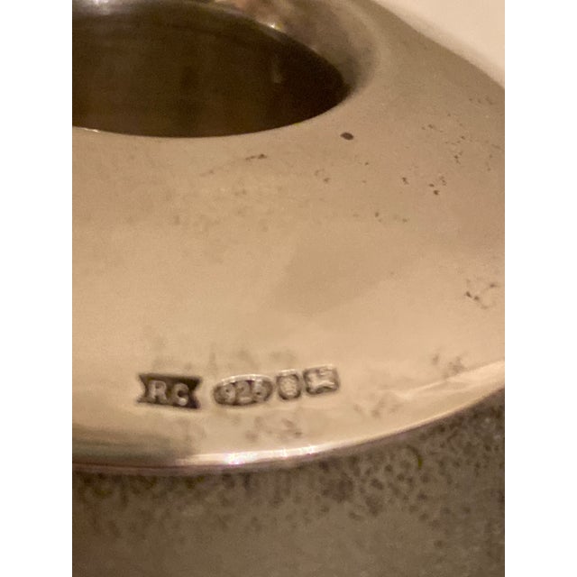 20th century. Nice vintage match striker with sterling silver collar and frosted glass. Full English hallmarks, including...