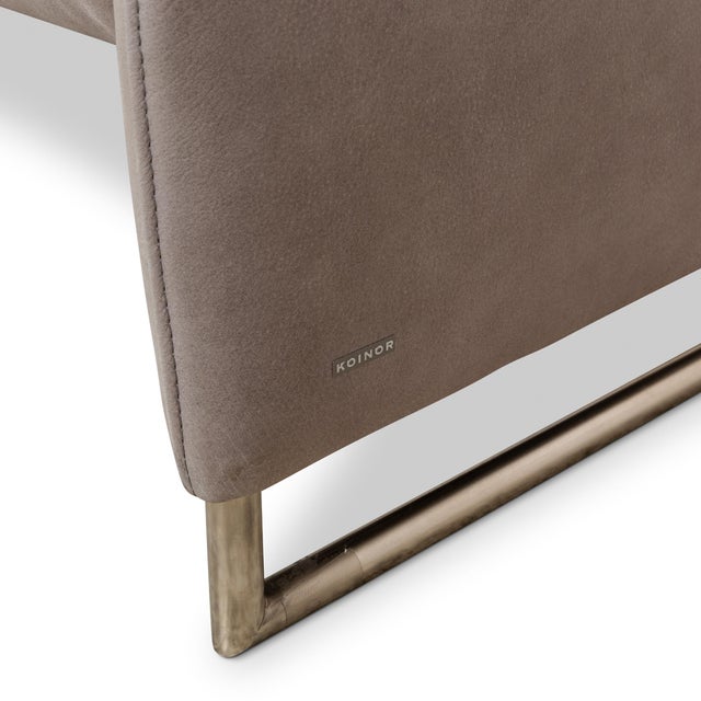 Animal Skin Ramon Leather Two-Seater Gray Sofa from Koinor For Sale - Image 7 of 11