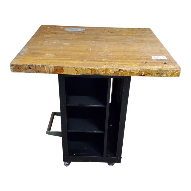 1960s Industrial Kitchen Island