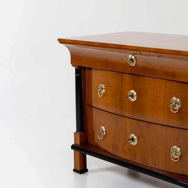 Metal German Biedermeier Chest of Drawers with Ebonized Columns, 1820 For Sale - Image 7 of 9