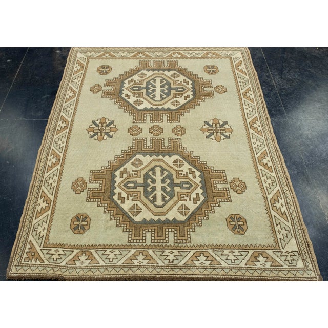 Turkish Vintage Anatolian Rug 4'6" x 5'6" #17111 Explore a curated collection of hallway runners, wool rugs, and handmade...