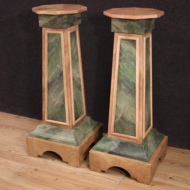 1970s Italian Lacquered Columns, 1970s, Set of 2 For Sale - Image 5 of 13