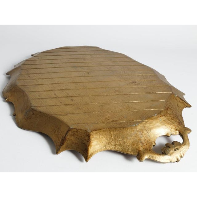 Mid-Century Florentine Rococo Style Scalloped Red Giltwood Tray, Italy, 1950s For Sale - Image 11 of 14