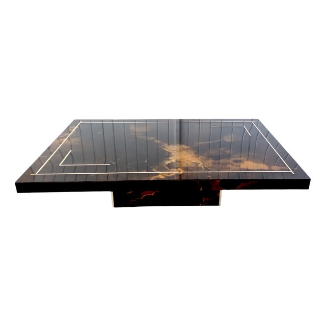 Vintage Coffee Table with Solar Decor For Sale