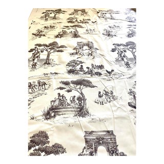 Sheila Bridges Black and White Harlem Toile De Jouy Fabric 4 Yards For Sale