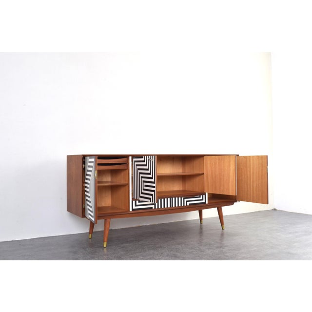 Mid-Century Modern Op-Art Hand-Painted Sideboard from Sven Andersen Møbelfabrik, 1960s For Sale - Image 11 of 18