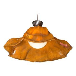 1960s Orange Venini MUrano "Hat" Style Chandelier by Toni Zuccheri For Sale