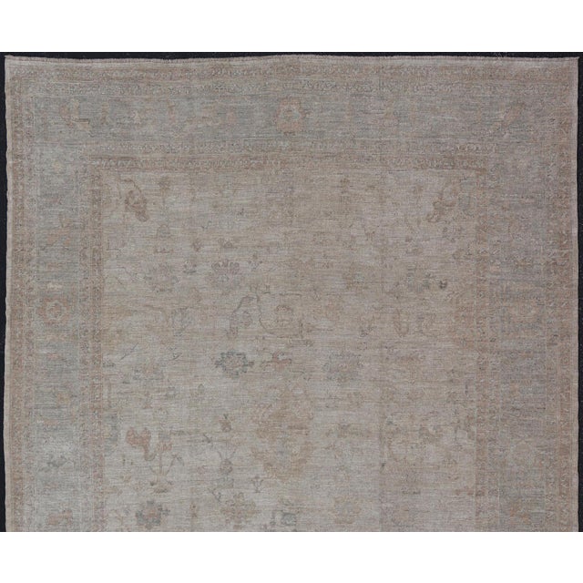 Taupe Large Angora Oushak Rug by Keivan Woven Arts 11'3" X14'5" For Sale - Image 8 of 14