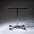 Glass table featuring a rectangular clear-glass top with rounded corners. The structure incorporates a cross-shaped...